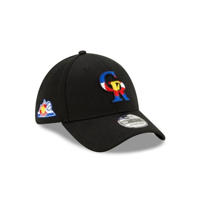 Colorado Rockies Gorra | New Era MLB 2021 Spring Training 39thirty Stretch Fit Cap Mexico - Negros